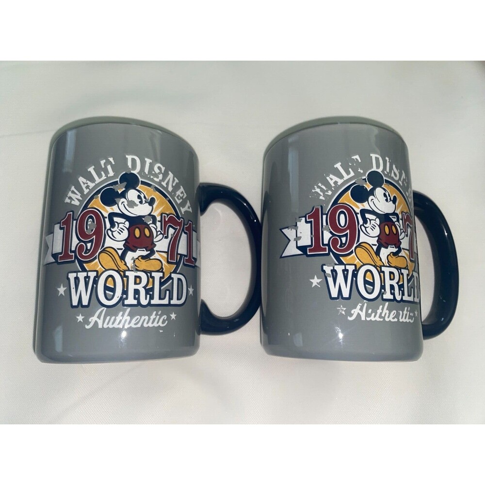 Walt Disney World 1971 Mug Authentic Original Mickey Mouse Large Coffee Cups